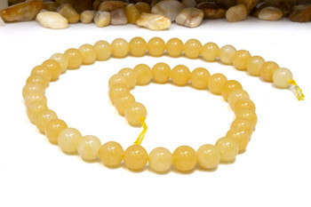 Jade Polished 8mm Round Dyed Buttercup