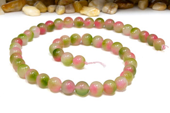 Jade Polished 8mm Round Dyed Watermelon