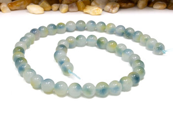 Jade Polished 8mm Round Dyed Ocean Mist