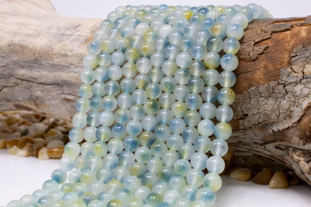 Jade Polished 8mm Round Dyed Ocean Mist