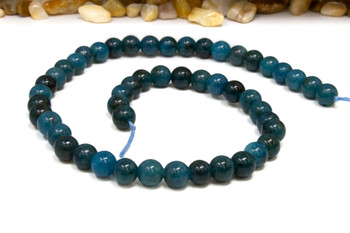 Jade Polished 8mm Round Dyed Quetzel Green
