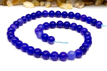 Jade Polished 8mm Round Dyed Blue Violet