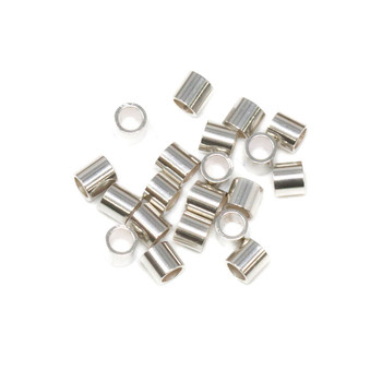 Sterling Silver 2x2mm Crimps - 20 Pieces