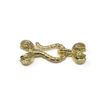 Gold Plated Hook & Eye Clasp - Knot Cover