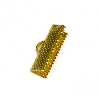 Gold Plated Brass 20mm Flat Crimp End