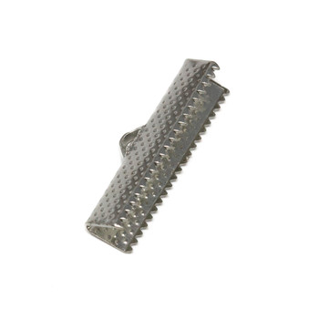 Platinum Plated 25mm Flat Crimp End