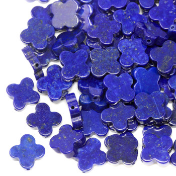 Lapis Polished 10mm Clover Bead