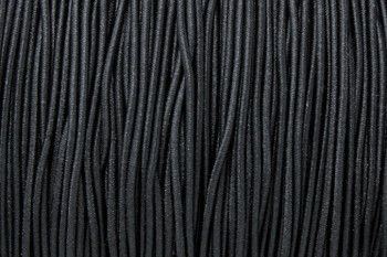 Black - 1mm Nylon Wrapped Elastic Cord - Sold by the Foot