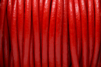 Red 3mm Leather Cord - Sold by the Foot