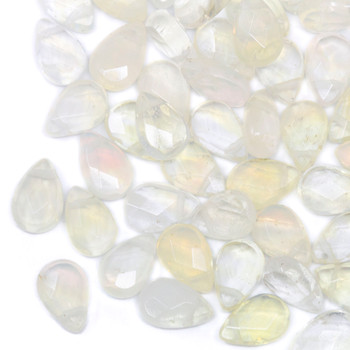 Yellow Opalite Polished 6x9mm Faceted Pear - Top Drill