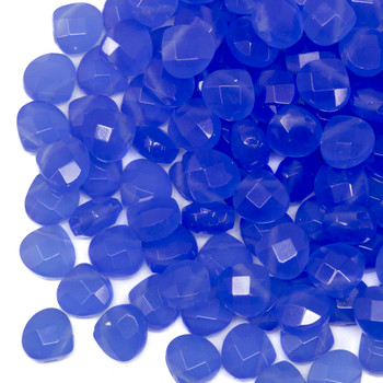 Dark Blue Glass Polished 6x6mm Faceted Pear - Top Drill