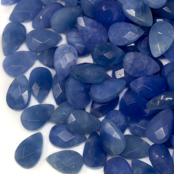 Blue Quartz Polished 6x9mm Faceted Pear - Top Drill
