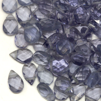Purple Quartz Polished 6x8mm Faceted Drop - Top Drill