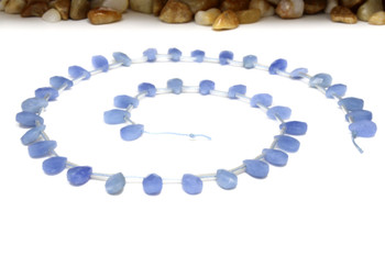 Blue Quartz Polished 6x9mm Faceted Pear - Top Drill