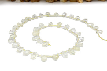 Yellow Opalite Polished 6x9mm Faceted Pear - Top Drill