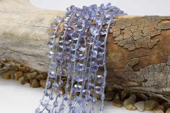 Purple Quartz Polished 6x9mm Faceted Pear - Top Drill