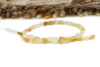 Yellow Jade Polished 6x8mm Puffy Oval