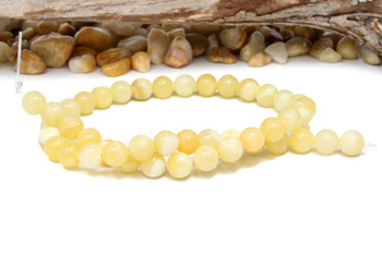 Natural Yellow Jade Polished 8mm Round