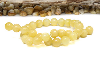 Natural Yellow Jade Polished 12mm Round