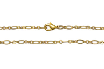 Satin Hamilton Gold Oval Link Chain 18" Finished Necklace