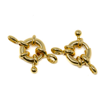 Gold Plated 9mm Spring Ring Clasp With Bail
