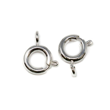 Silver Plated 7-8mm Spring Ring Clasp