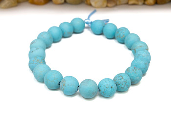 Blue Howlite Matte 10mm Round - 2mm Large Hole