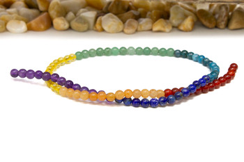 Mixed Chakra A Grade Gemstones Polished 4mm Round