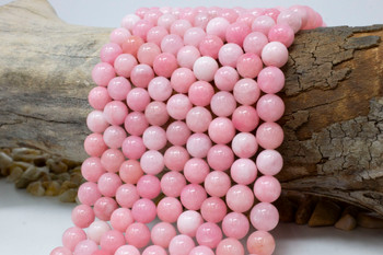 Jade Polished 10mm Round Dyed Medium Candy Pink