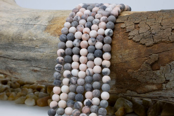 Pink Zebra Jasper Matte 6mm Round