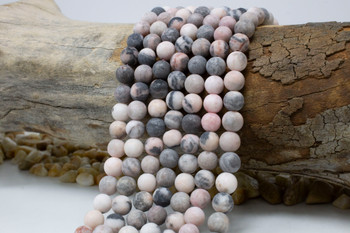 Pink Zebra Jasper Matte 8mm Round