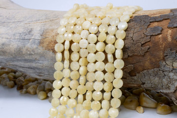 Yellow Jade Polished 8mm Faceted Coin