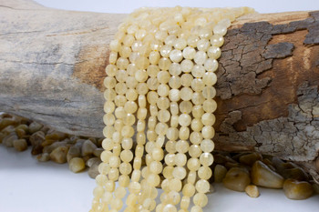 Yellow Jade Polished 6mm Faceted Coin