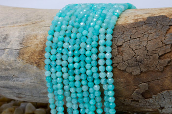 Amazonite Polished 4mm Faceted Rondelle - 7 3/4" Strand