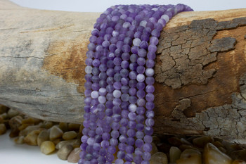 Dogtooth Amethyst Matte 4mm Round