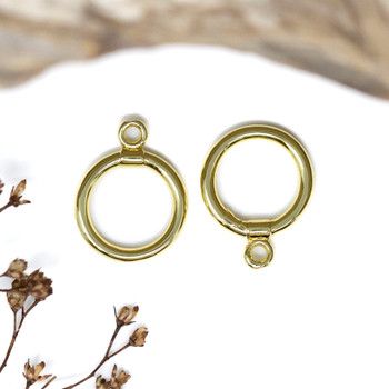 14kt Gold Plated 14mm Ring with Loop