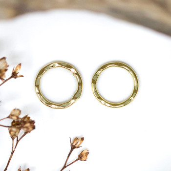 14kt Gold Plated 10mm Textured Hoop