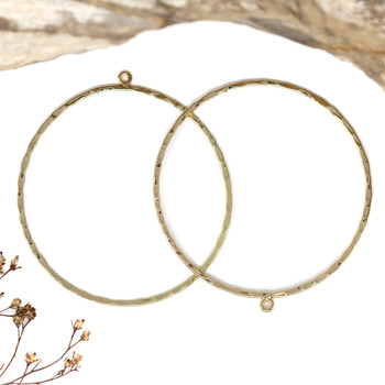 18kt Gold Plated 50mm Textured Ring with Loop