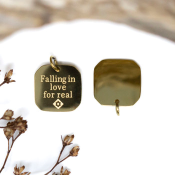 Gold Plated Stainless Steel 11mm Falling in Love for Real Charm