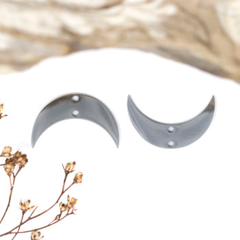 Stainless Steel 12x20mm Horizontal Crescent Moon Pendant