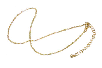 18K Gold Plated Brass 15-17" Finished Necklace
