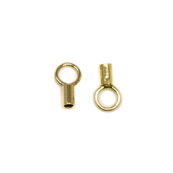 14K Gold Filled 1.4 ID Crimp Ends - 1 Pair