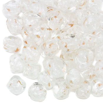 Lampwork White Gold 10-12mm Cube Bead