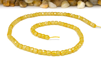 Zircon CZ AA Grade Polished Yellow 3.5x4mm Faceted Rondelle
