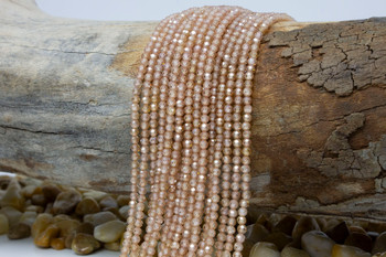 Zircon CZ AA Grade Polished Peach 3mm Faceted Round