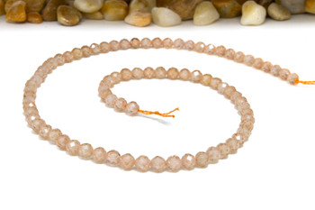 Zircon CZ AA Grade Polished Peach 5mm Faceted Round
