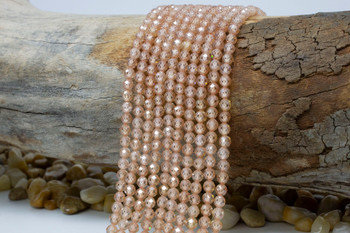 Zircon CZ AA Grade Polished Peach 5mm Faceted Round