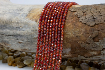 Zircon CZ AA Grade Polished Amber 4mm Faceted Round