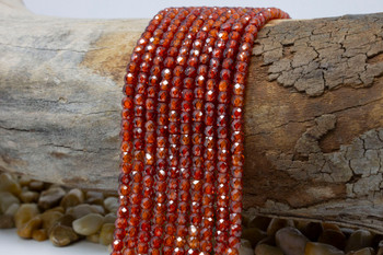 Zircon CZ AA Grade Polished Amber 3.5x4mm Faceted Rondelle