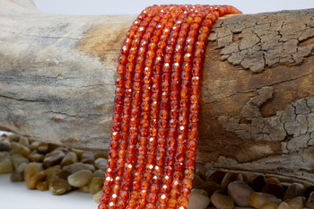 Zircon CZ AA Grade Polished Orange 3.5x4mm Faceted Rondelle